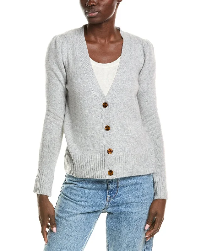 Knitted Crewneck SweatersQUINN Puff Sleeve Cashmere Cardigan