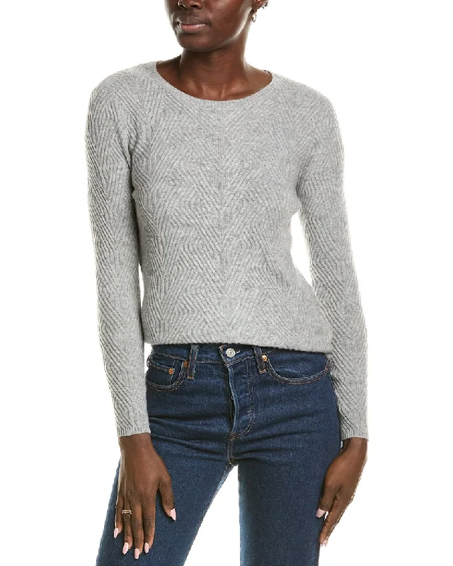 Thick Cashmere Sweaterssofiacashmere Trellis Cable Cashmere Sweater