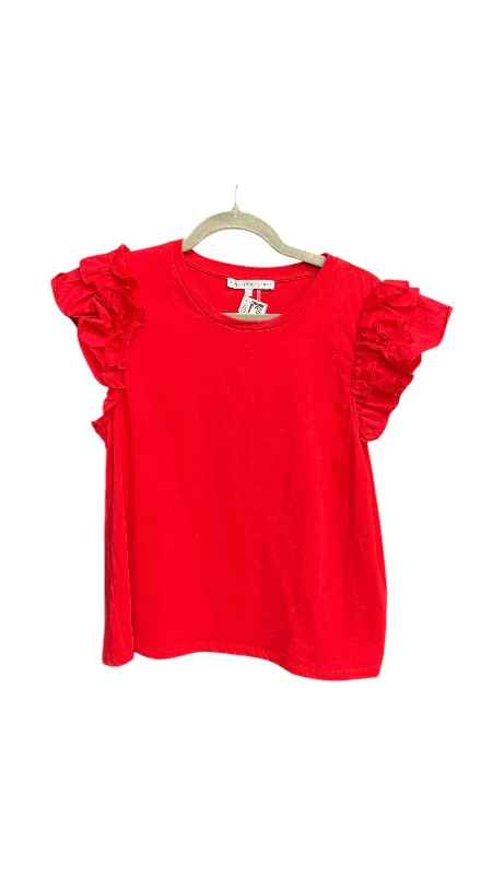 women's tops for those who want to stay warm and stylish during colder weatherTop Short Sleeve By English Factory In Red, Size: L