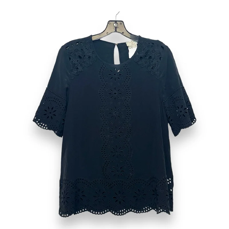 women's tops for those who appreciate subtle and muted tonesTop Short Sleeve By Kate Spade In Black, Size: S