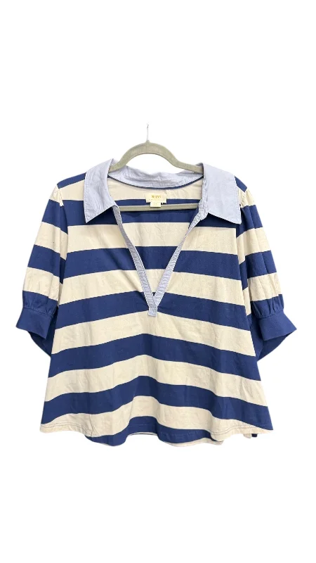 women's tops for those who refuse to compromise on styleTop Short Sleeve By Maeve In Striped Pattern, Size: 2x