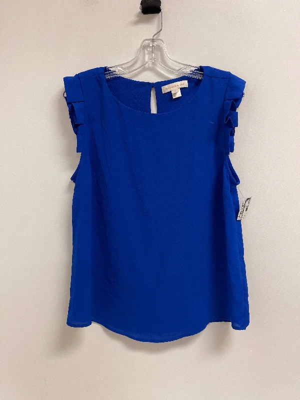 women's tops for picnics in the parkTop Short Sleeve By Monteau In Blue, Size: Xl