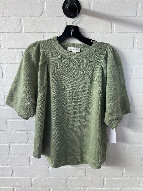 women's tops for date nightsTop Short Sleeve By Treasure And Bond In Green, Size: S