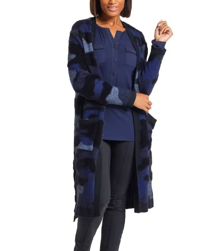 Trendy Vintage Flannel SweatersZendaya Duster Cardigan In Blue Multi